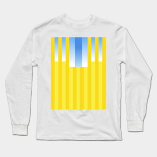 Chelsea Retro 1997 Yellow, Blue & White Striped Away Long Sleeve T-Shirt